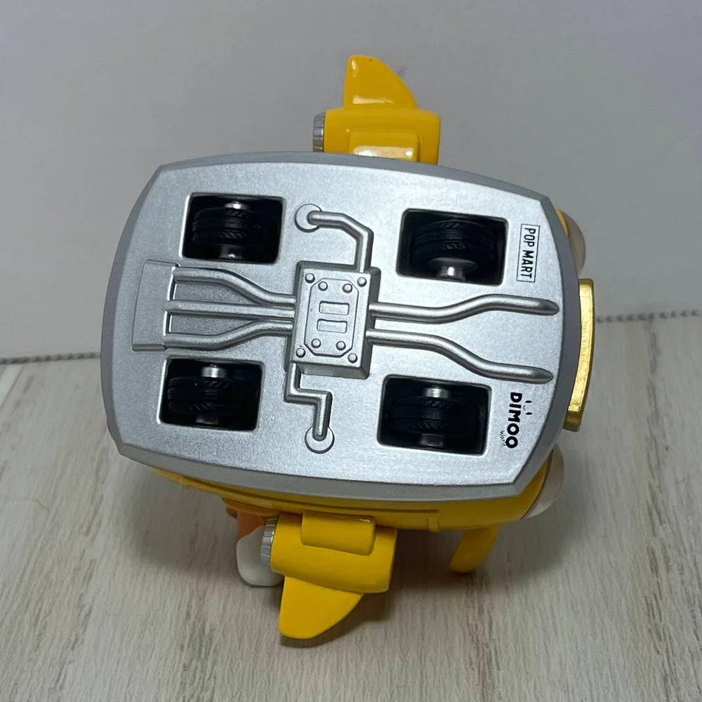 Pop Mart Dimoo World Where We Go Series Speedy Taxi Car Figure Fox Yellow Wheels